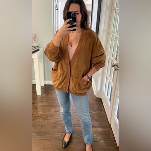 Bullock And Jones Suede Cardigan Style Jacket